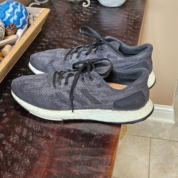 Adidas Men's PureBoost Knit Running Shoes, Gray, Sz 13 - Picture 3 of 16